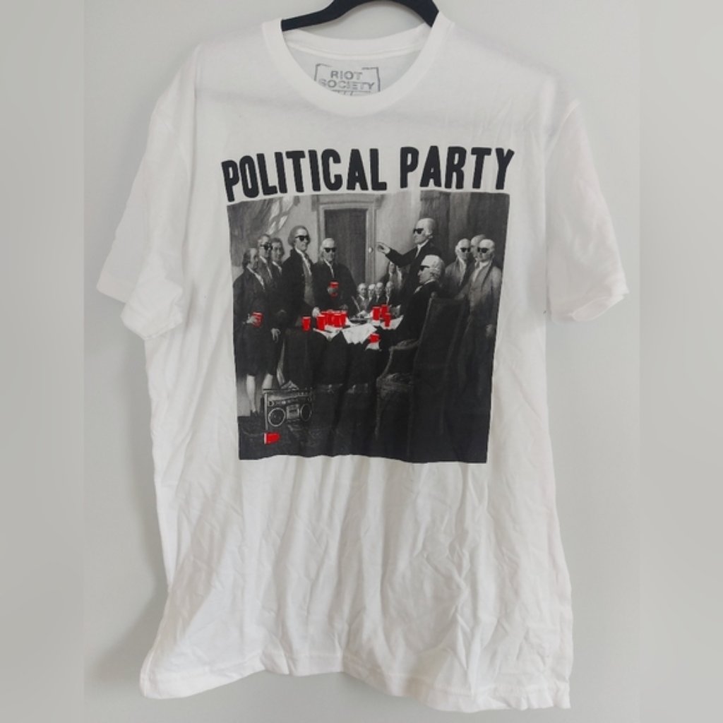 Riot Society Bnwot Political Party Tshirt White